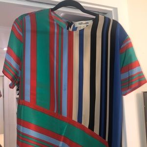 Diane von Furstenberg Stripe Silk Top